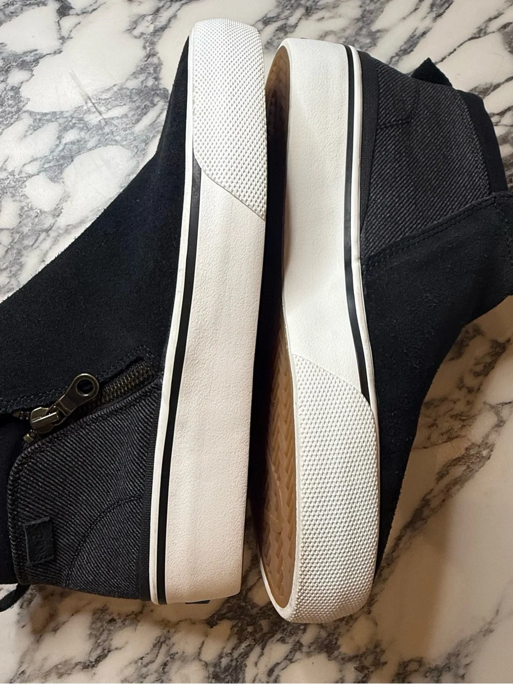 Keds Cooper Zip Black Suede Canvas Sneaker Booties Women's Size 9